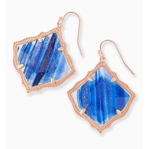 Kirsten Drop Earrings In Navy Dusted Glass